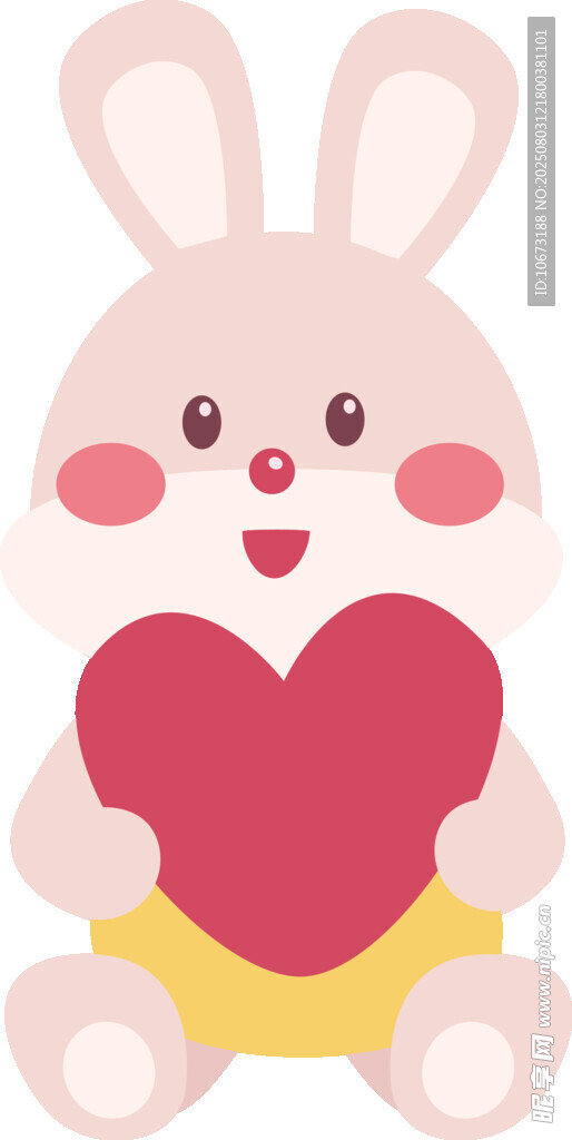 抱爱心的可爱兔子