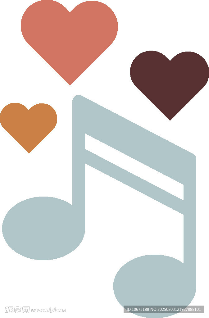 爱心音符音乐与爱的融合
