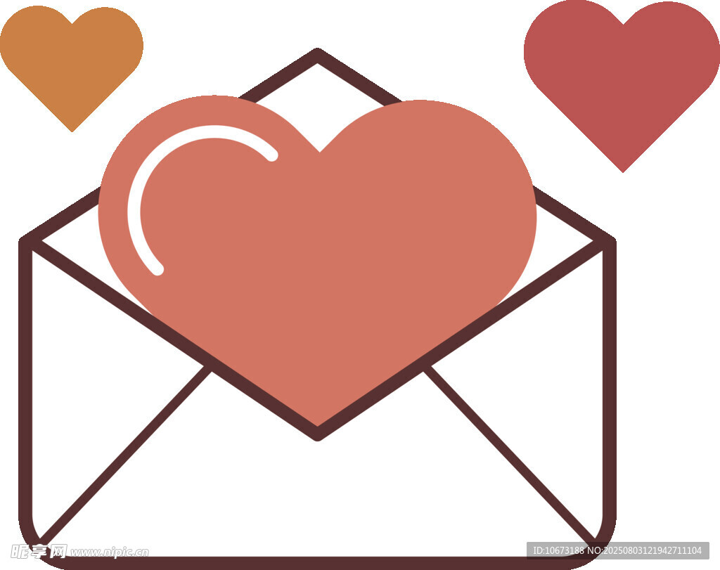 爱心信封传递浪漫情感