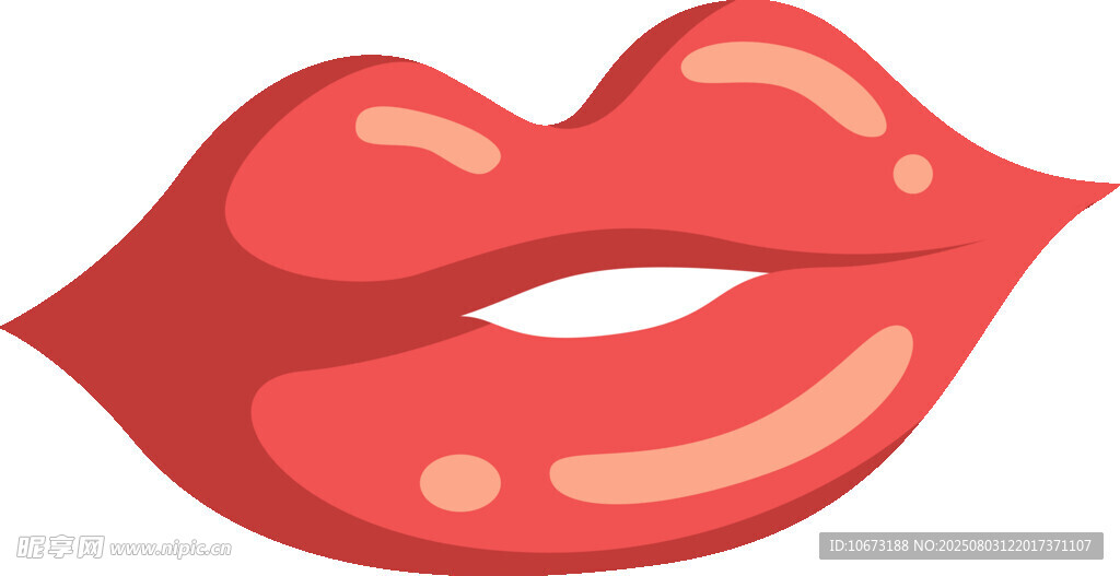 鲜艳红唇插画