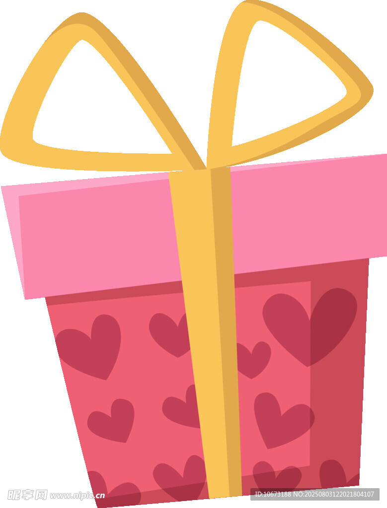 粉色爱心图案礼品盒