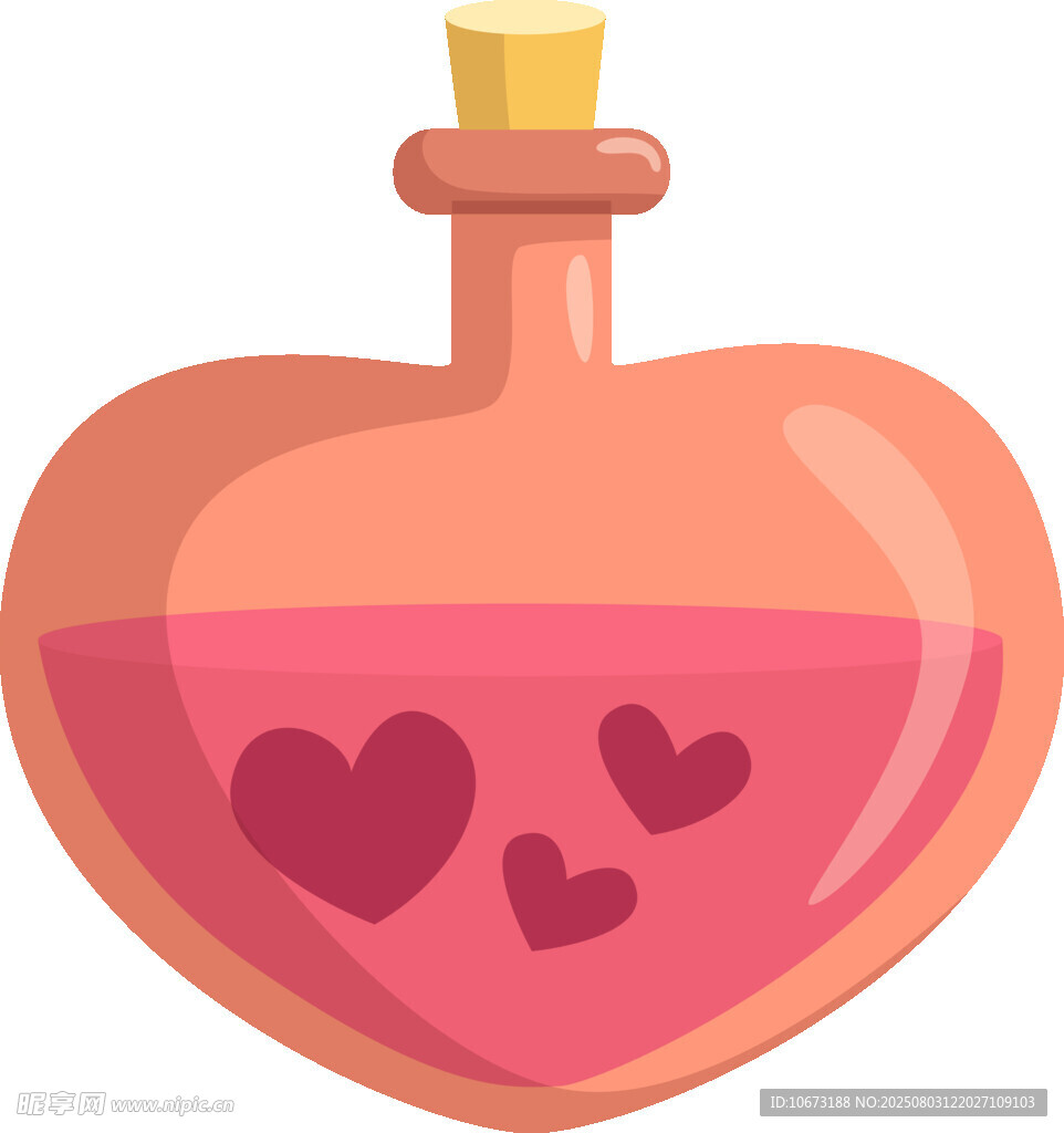 心形魔法瓶中的爱心液体