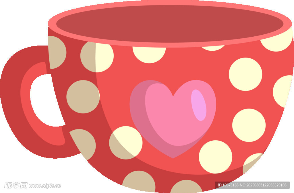 爱心波点红杯