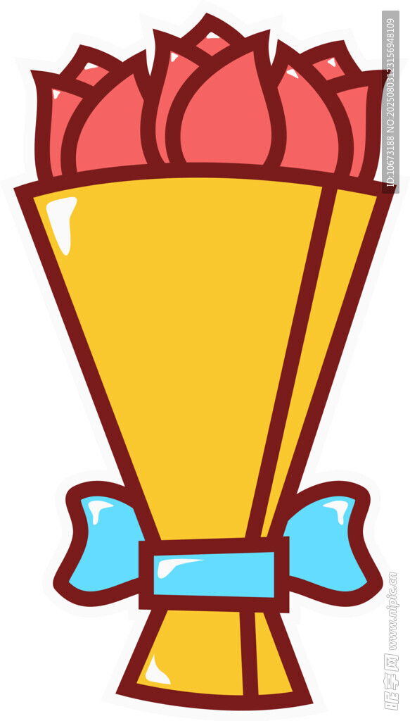 一束带蝴蝶结的玫瑰花束