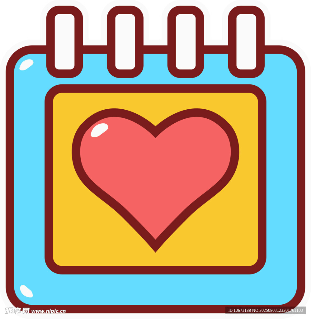 爱心日历图标