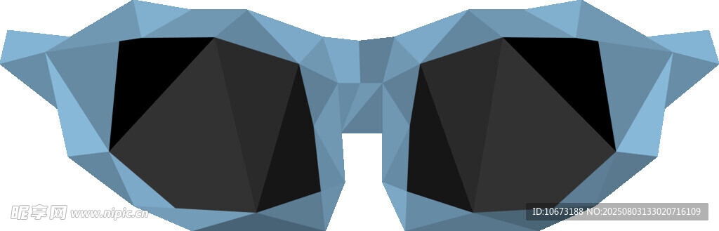 蓝色多边形造型时尚墨镜