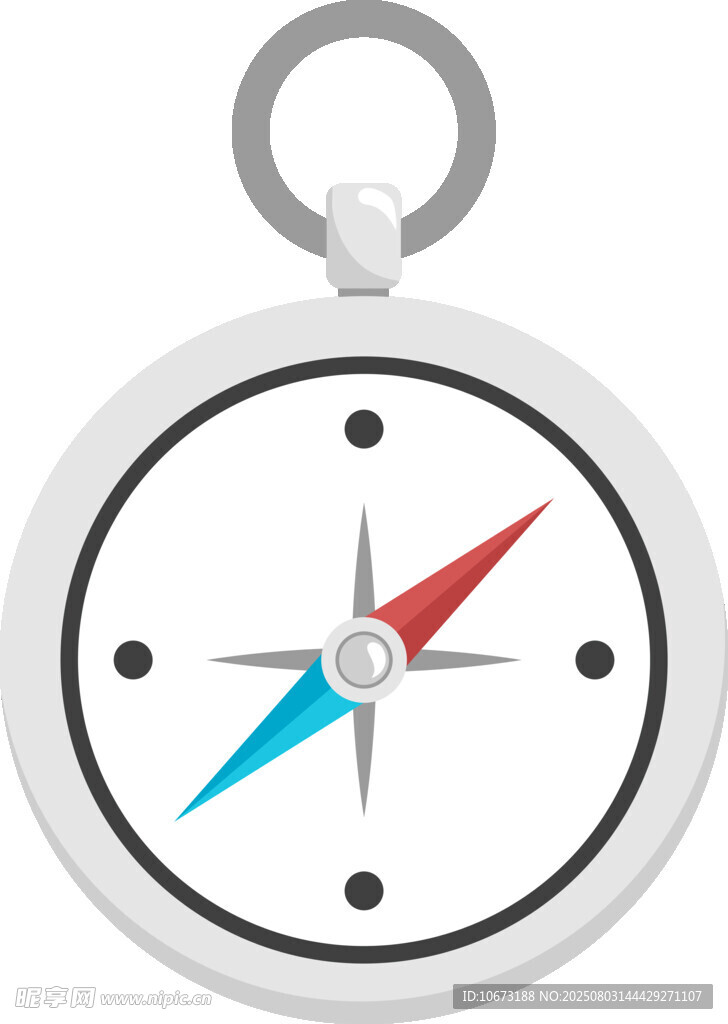 简约圆形指南针钥匙扣