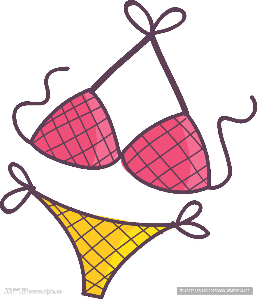 手绘比基尼图案设计