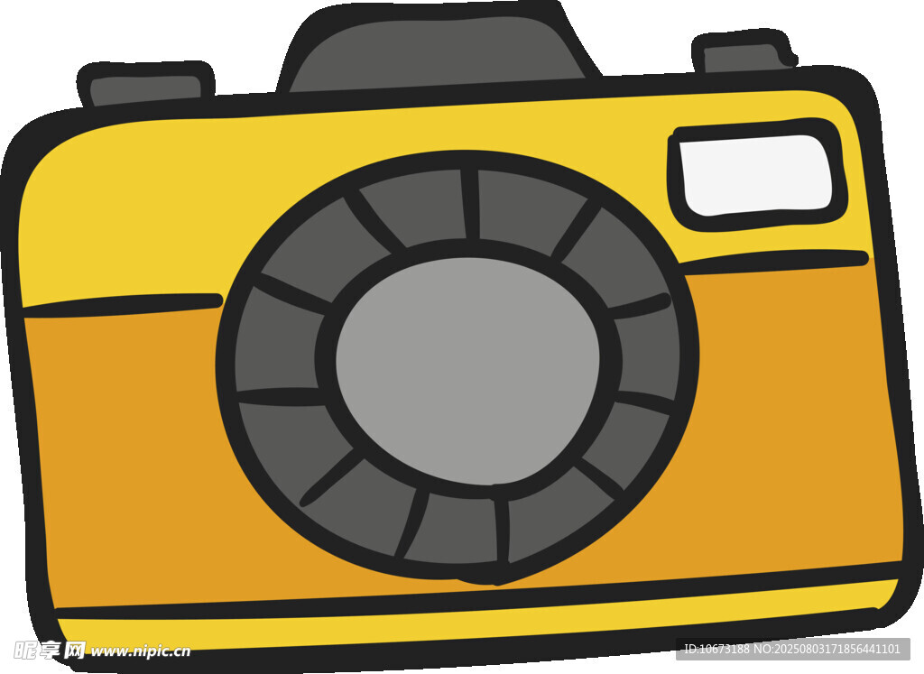 卡通风格黄色复古相机