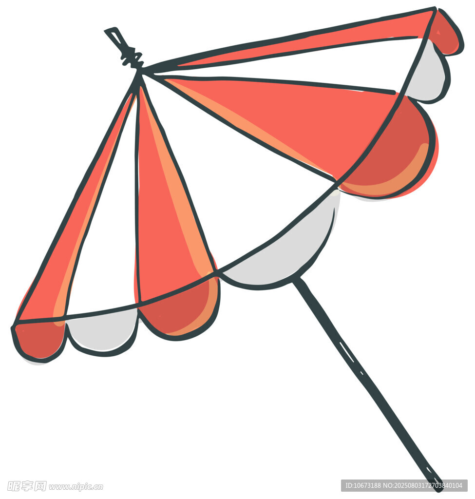 红白条纹遮阳伞