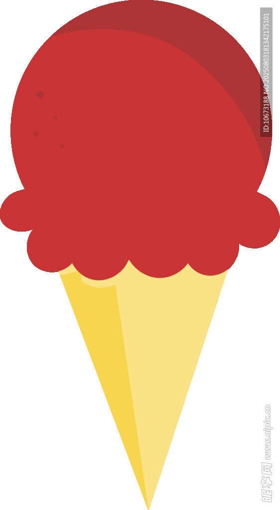 红色冰淇淋甜筒