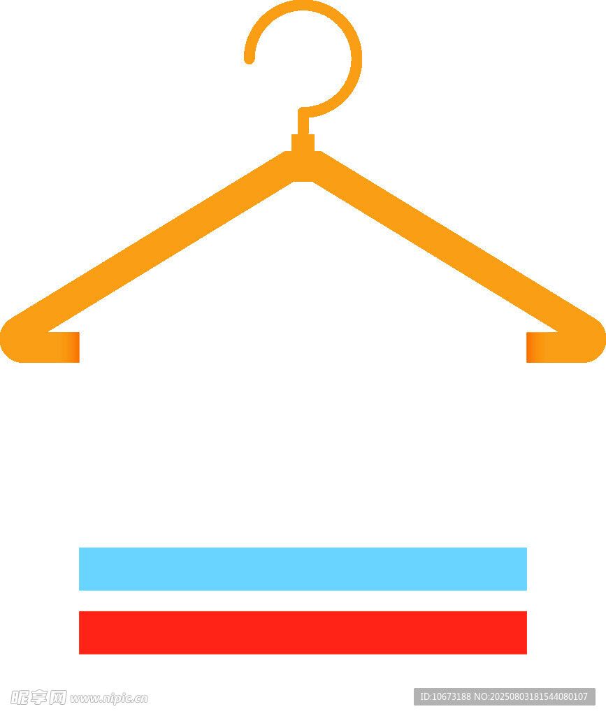 橙色衣架与彩色条纹