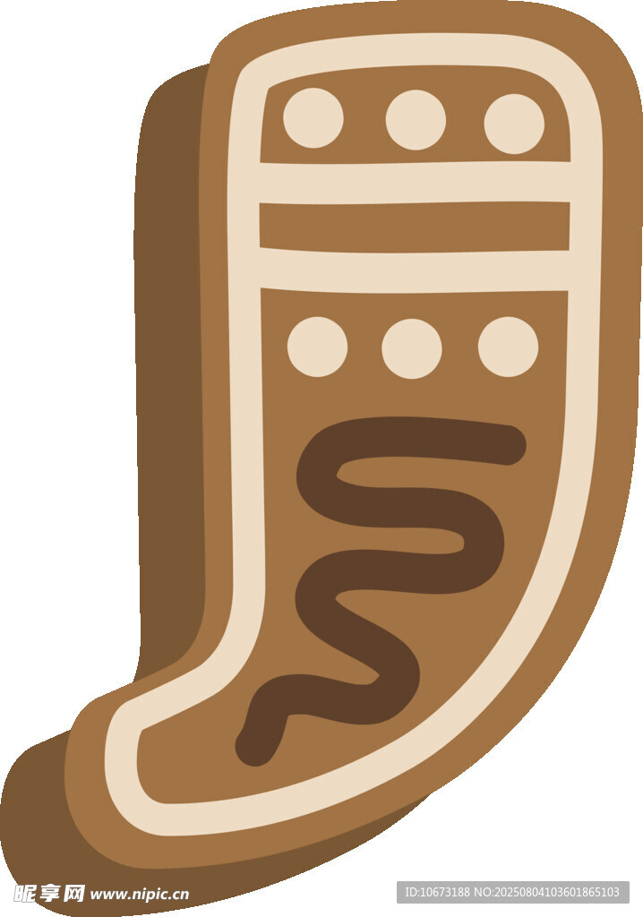 卡通风格的姜饼人形状饼干