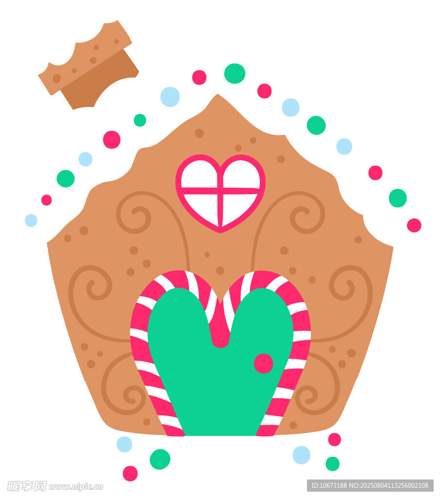 可爱姜饼屋插画