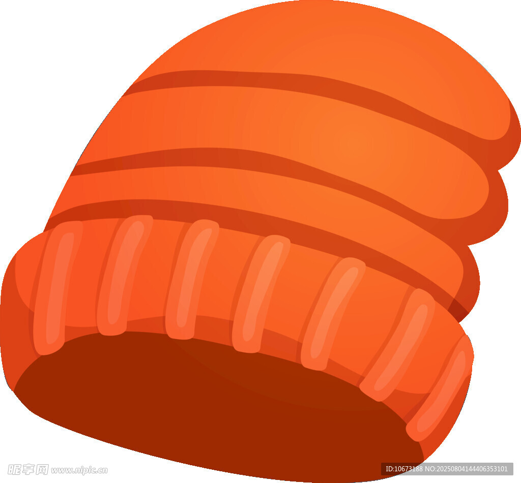 橙色条纹针织帽