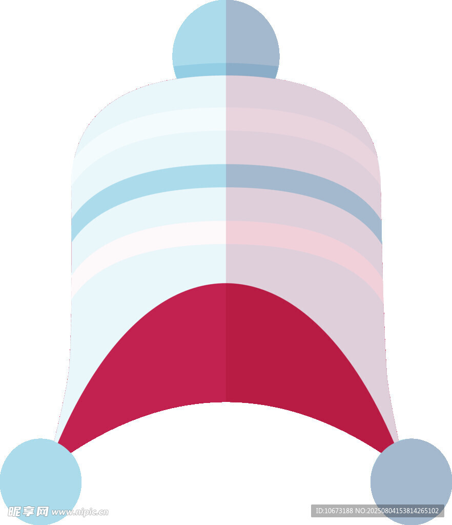 条纹绒球保暖帽