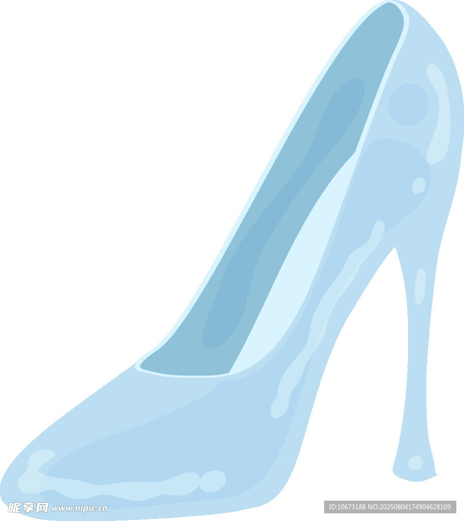 浅蓝色高跟鞋插画