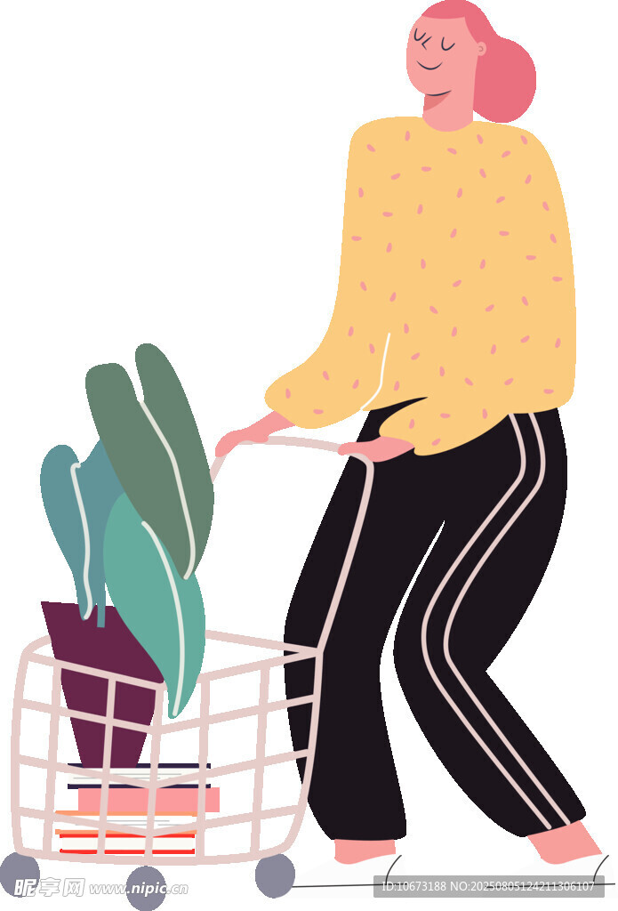推购物车买绿植的人