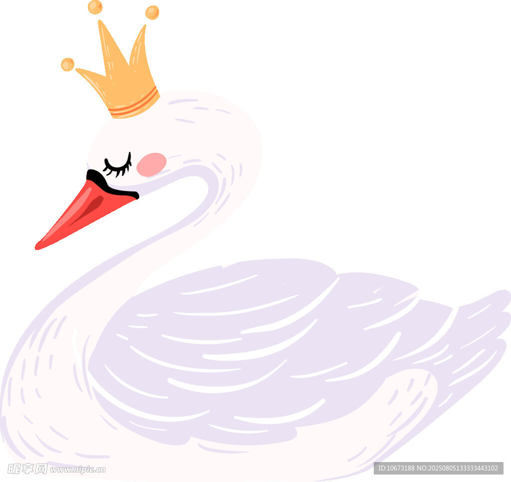 戴皇冠的优雅天鹅