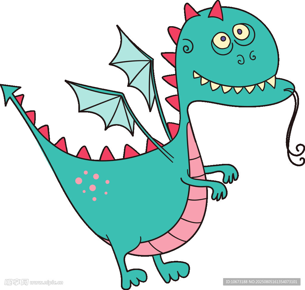 可爱飞龙叼小鱼