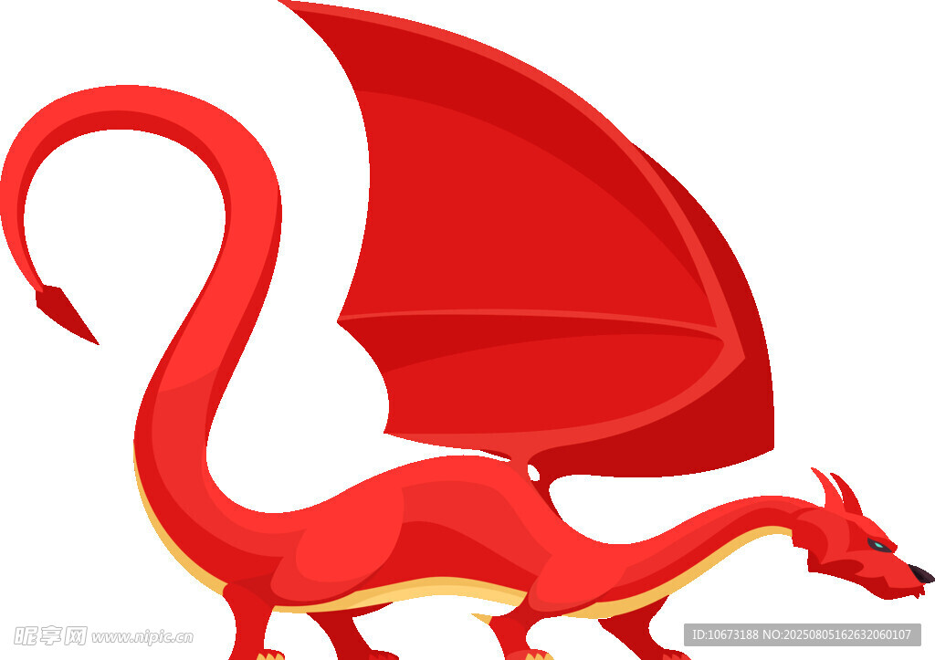 红色卡通飞龙形象