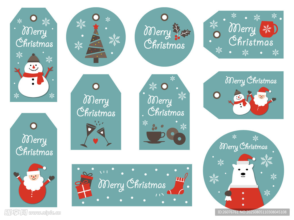 圣诞主题可爱标签设计