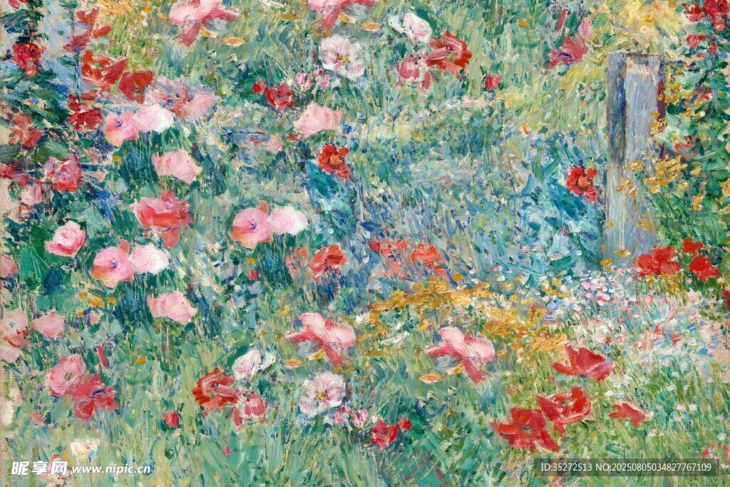 莫奈花园中的绚烂花卉