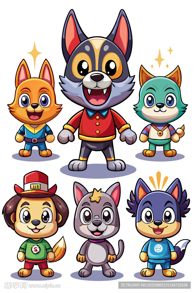 可爱卡通动物角色集合