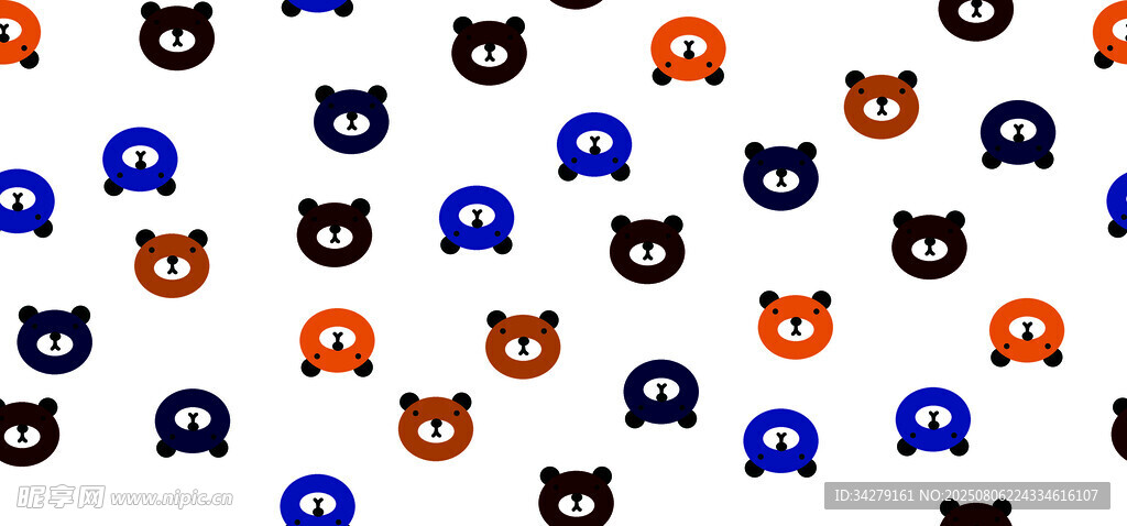 多彩猫头图案背景素材