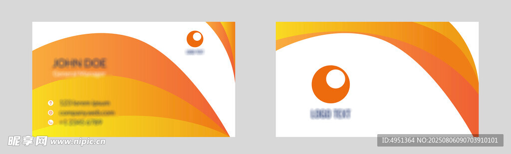 橙色简约名片设计模板