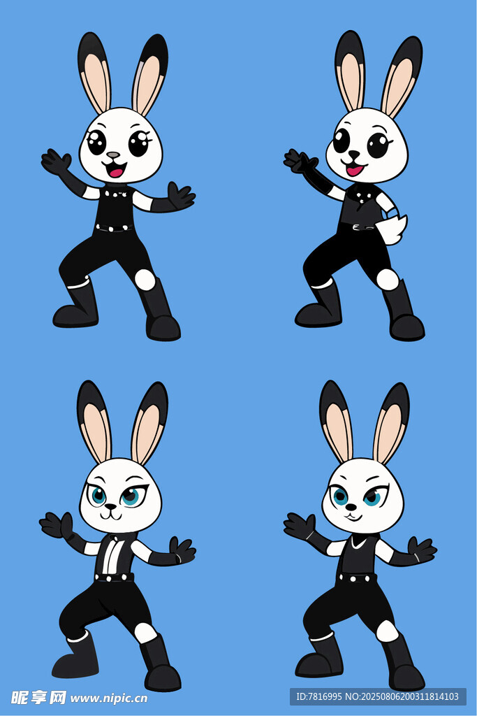 跳舞的卡通兔子形象