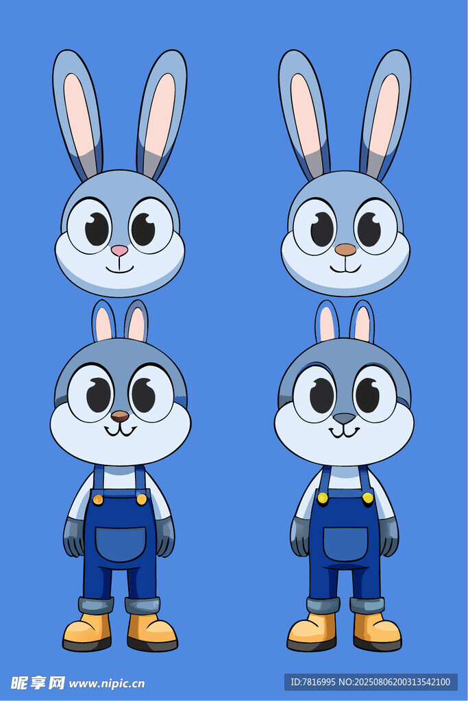 可爱兔子卡通角色设计