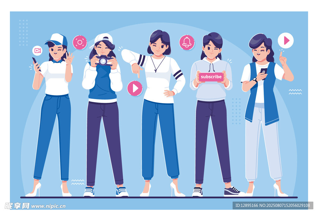 青春活力的时尚穿搭人群