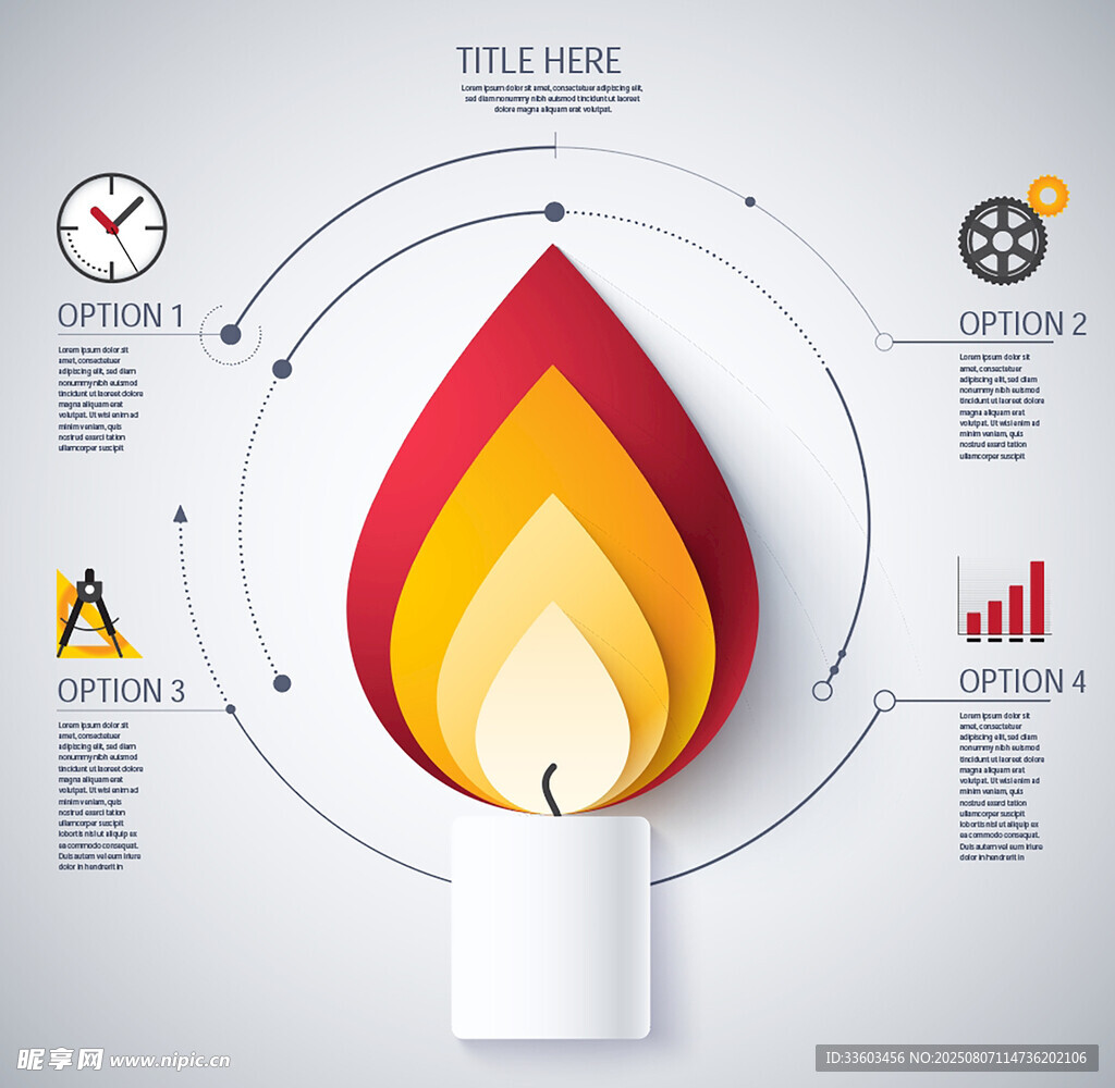 火焰蜡烛信息图表