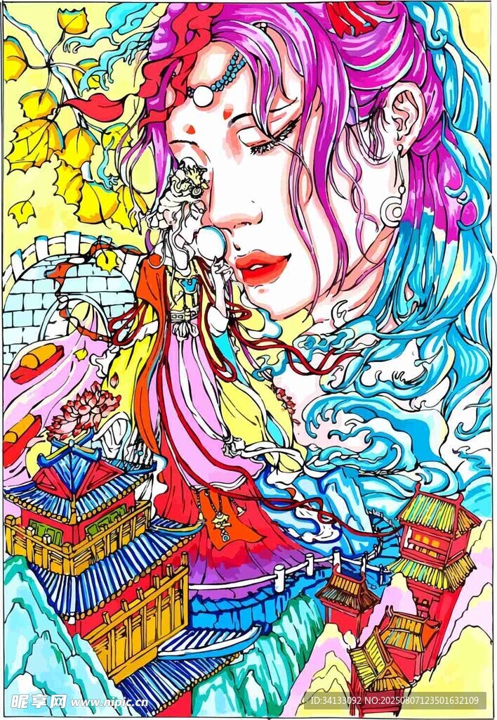 梦幻色彩古典动漫人物形象