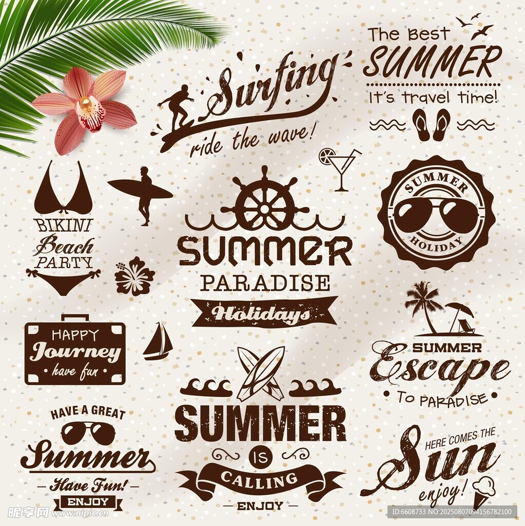 夏日海滩主题元素集合