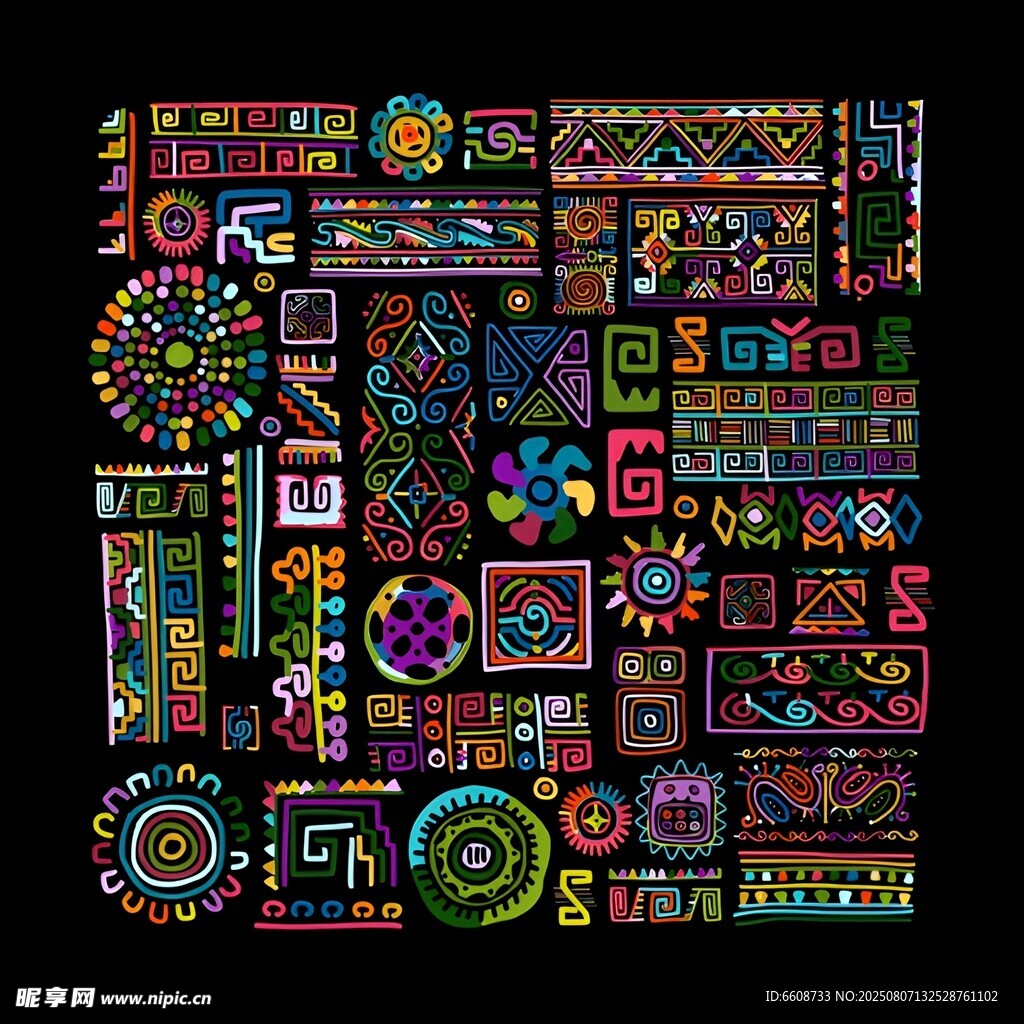 多彩几何图案装饰元素集合