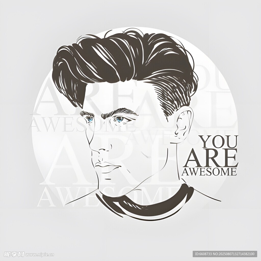 个性男士发型插画