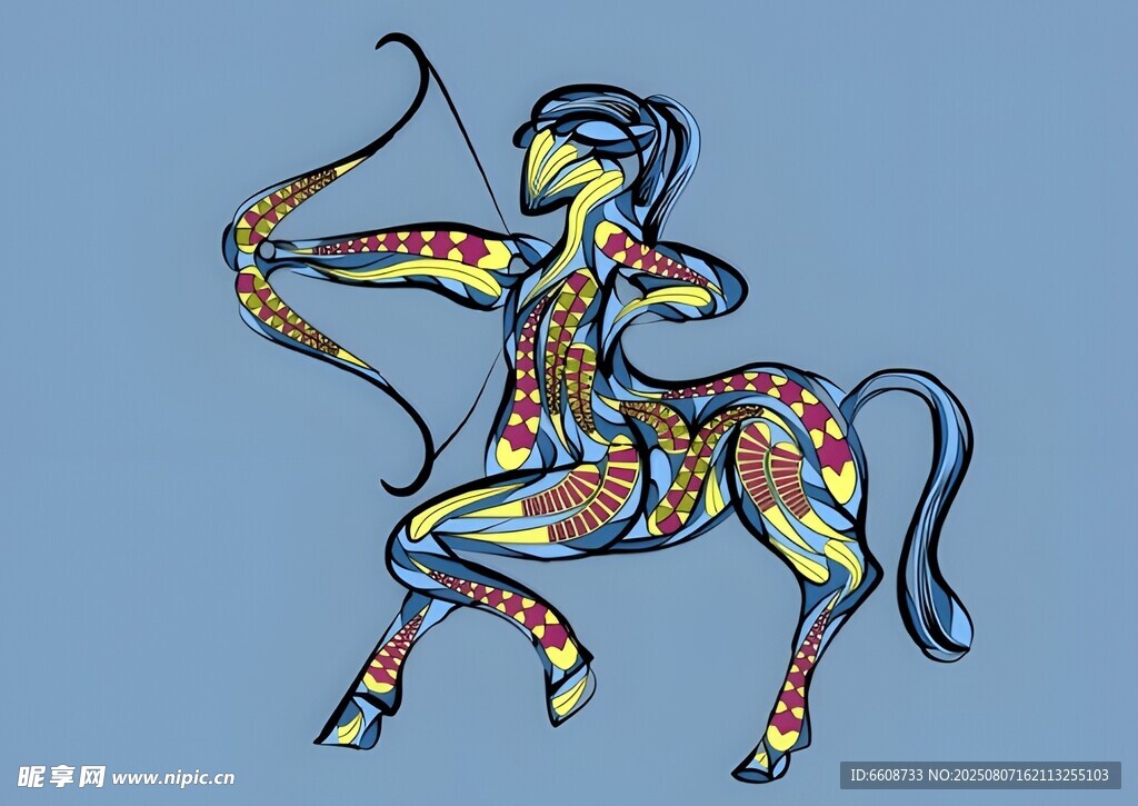 彩色射手座图案