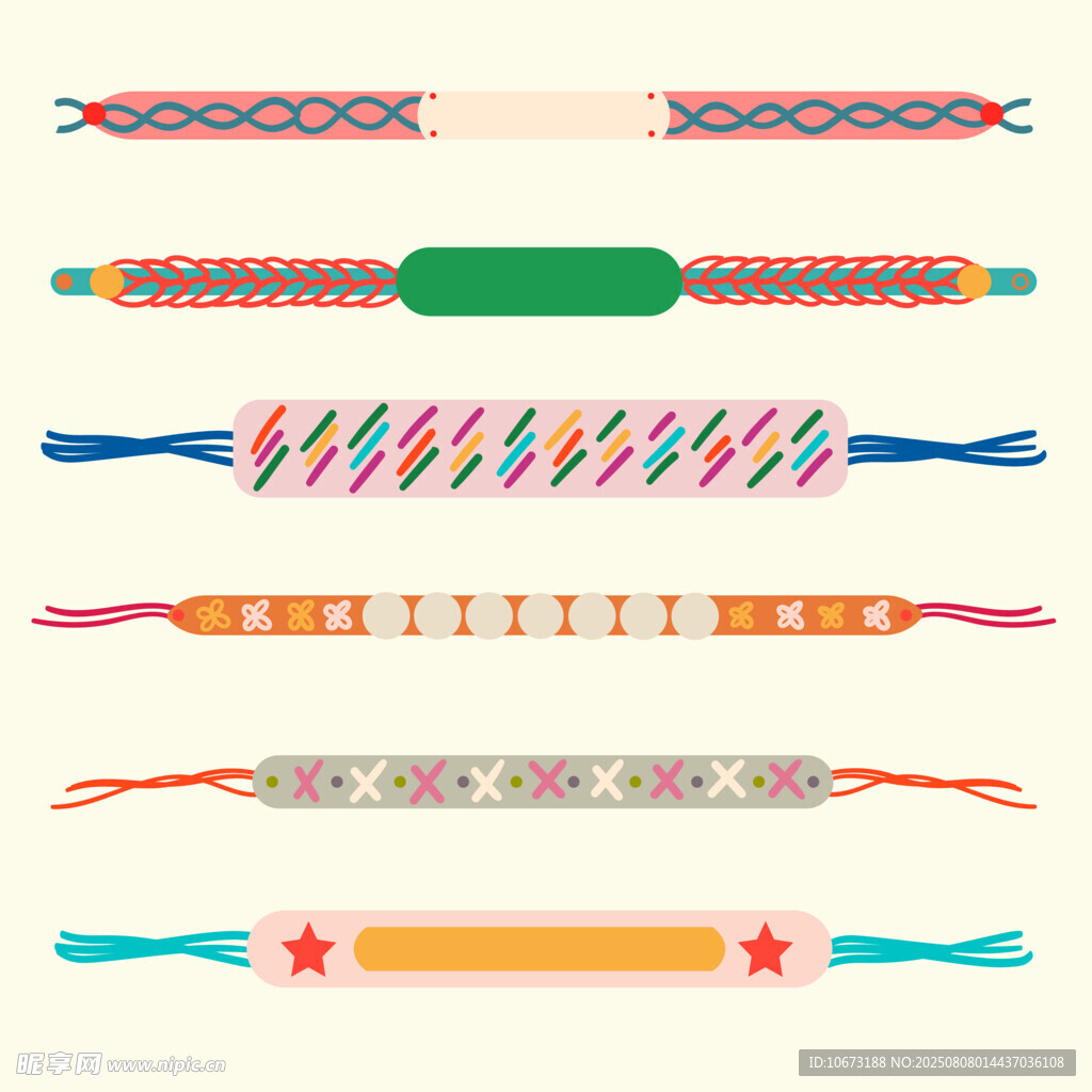 多彩编织手链展示