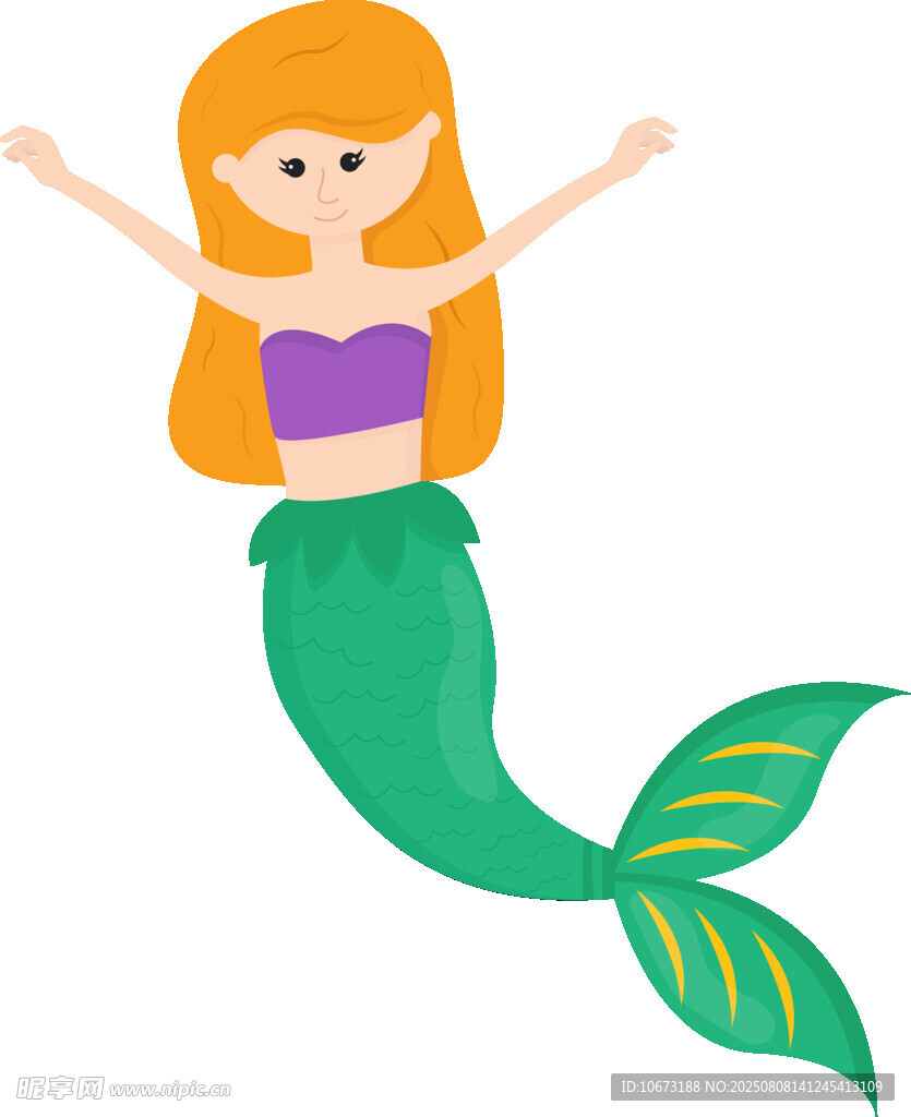 可爱小美人鱼欢快舞动