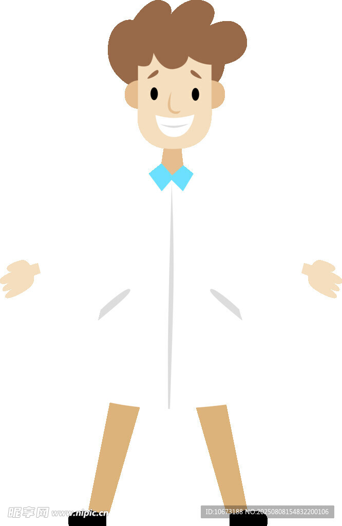 穿白大褂的开朗男孩