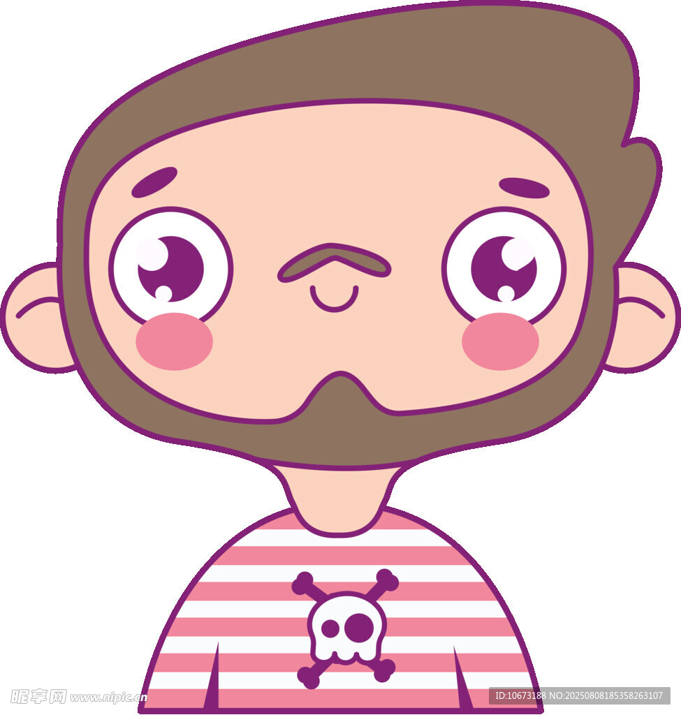 卡通条纹衫男子头像