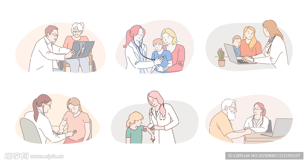 亲子互动场景插画