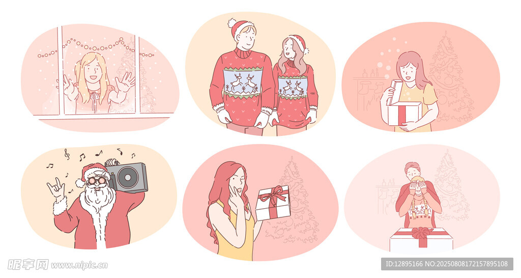 女孩日常摄影生活插画