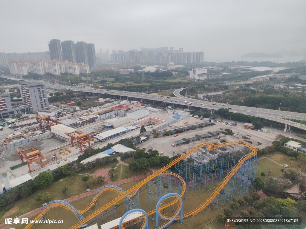 城市交通枢纽俯瞰景观