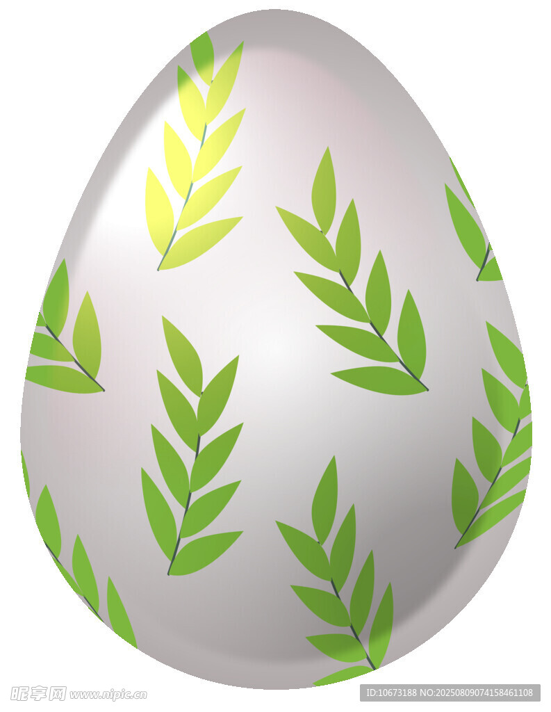 绿叶装饰的精美彩蛋