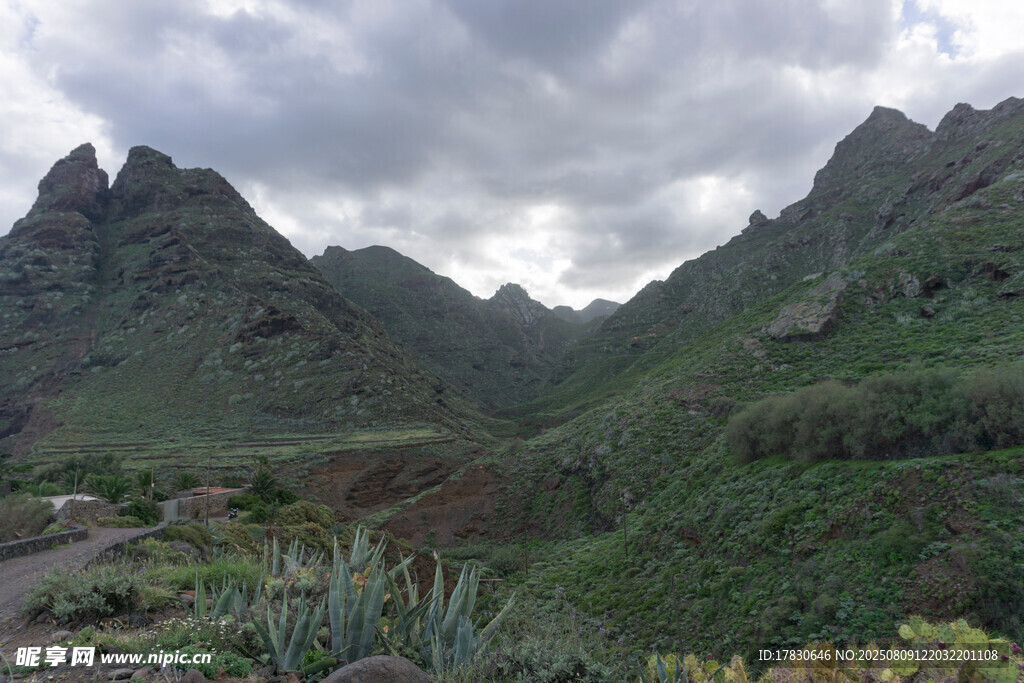 云雾缭绕的壮美山峦景色