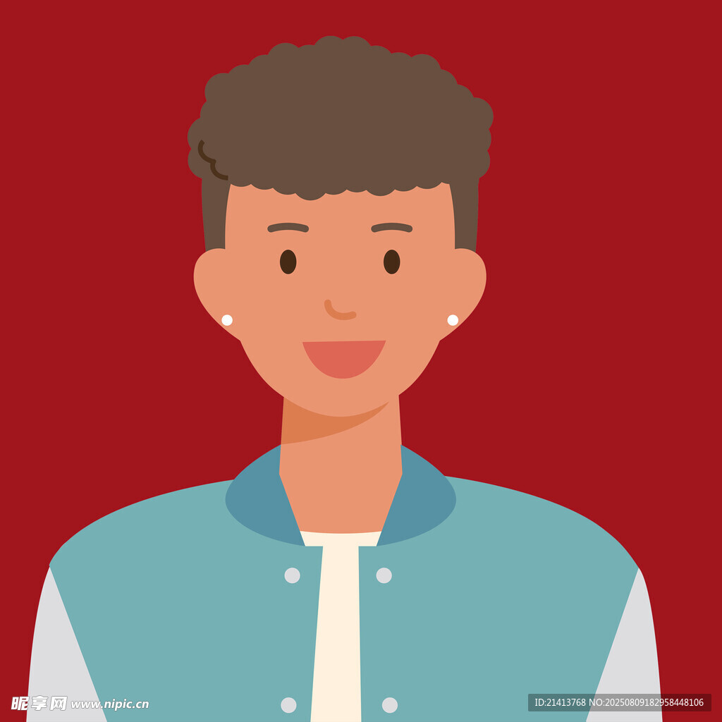 穿蓝夹克的微笑男子