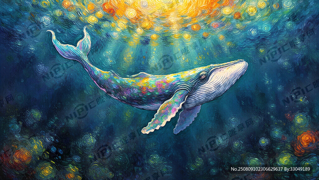 梦幻深海梦幻鲸鱼炫彩荧光